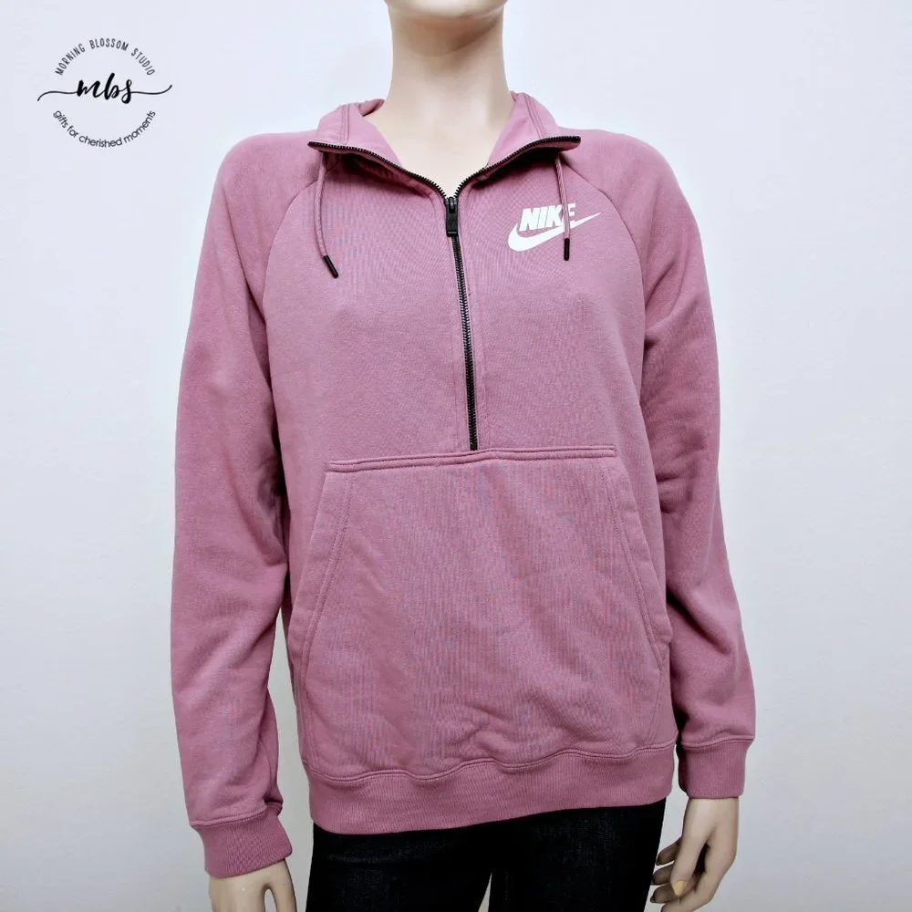 Nike 1/2 Zip Turtleneck Cotton Blend Sweatshirt‎